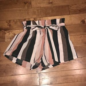 Multicoloured Paper bag shorts